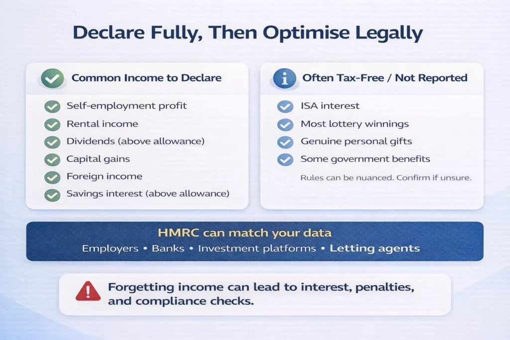 Self-assessment taxable income